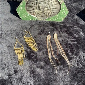 Chandelier style‎ silver/gold tone 3 sets earrings